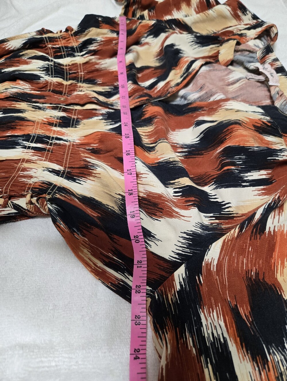 Harlow & Rose Rust Multi-Print Button-Front Midi Dress Size XL - Picture 9 of 11